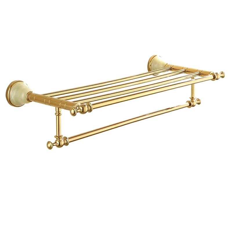 Tuqiu Bathroom Accessories Set Gold Bathroom Shelf,Towel Rack,Towel Hanger Paper holder,Toilet Brush Holder Bath Hardware Set