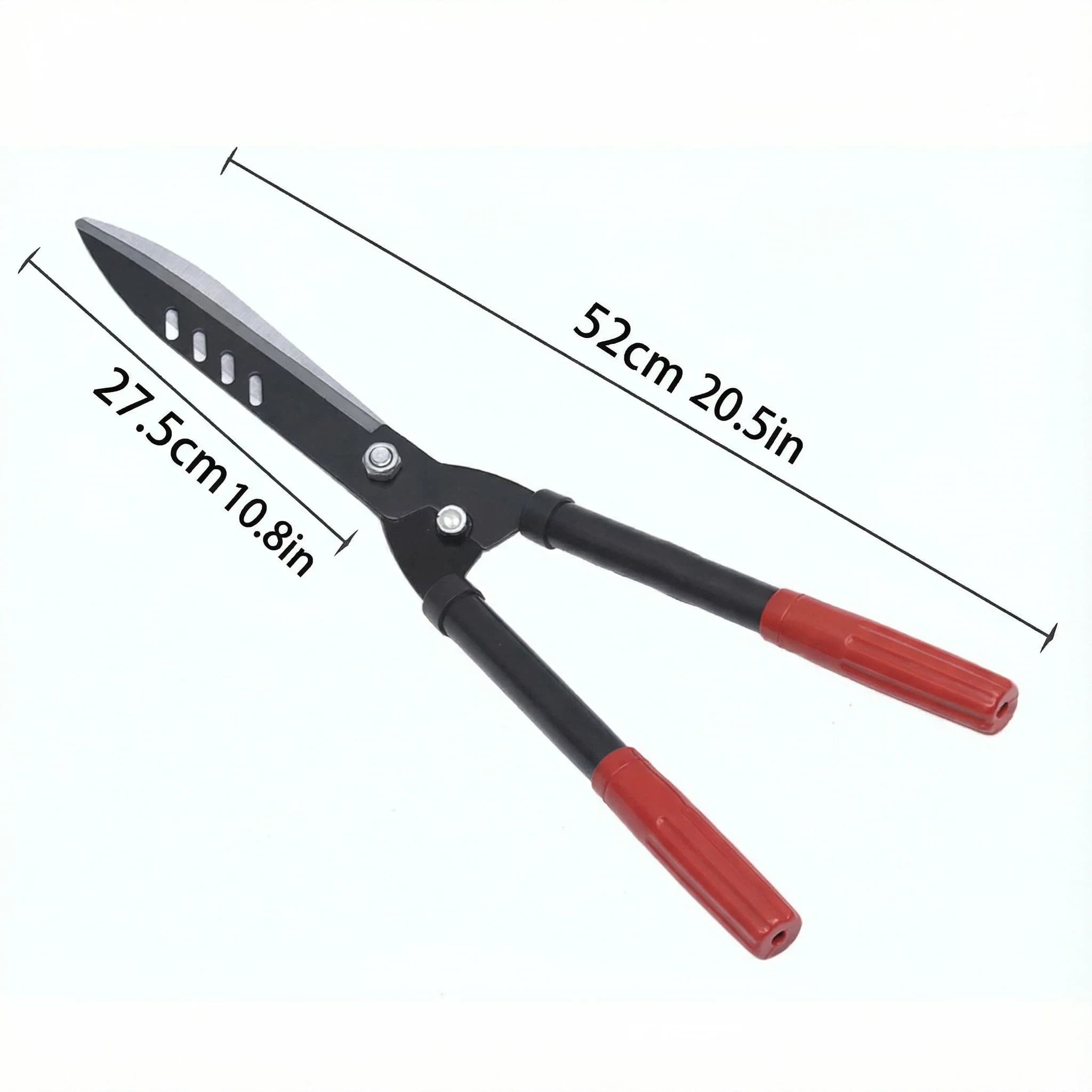 Heavy Duty Classic Gardening Scissors Manganese Steel Durable Red Handle Portable for Lawn Hedge Fence Holly Pruning