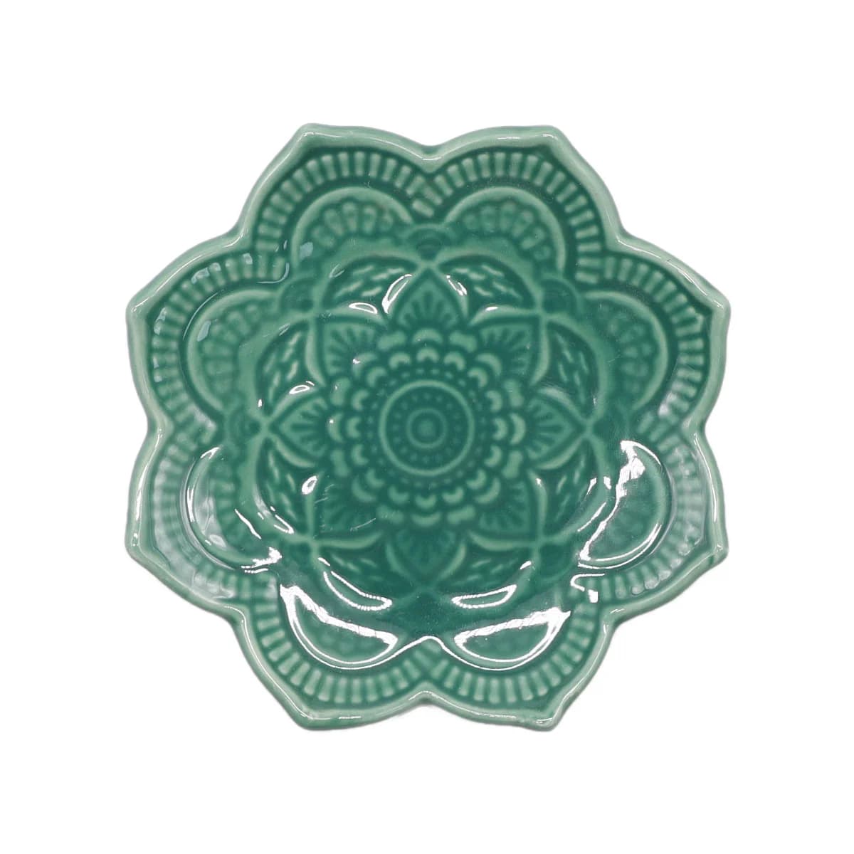 Piatto Decorativo in Ceramica Nordica con Mandala per Gioielli, Orecchini, Collane, Anelli, Frutta e Dessert