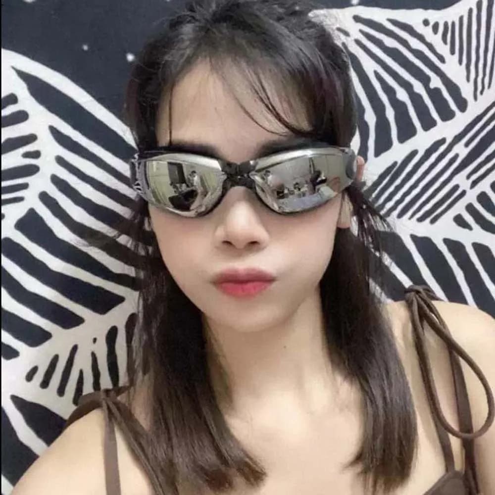 Waterproof Myopia Swimming Goggles Dazzling Colors Swimming glasses with large frame with 3D Ear Caps Fit PC Swimwear Anti-fog Travel