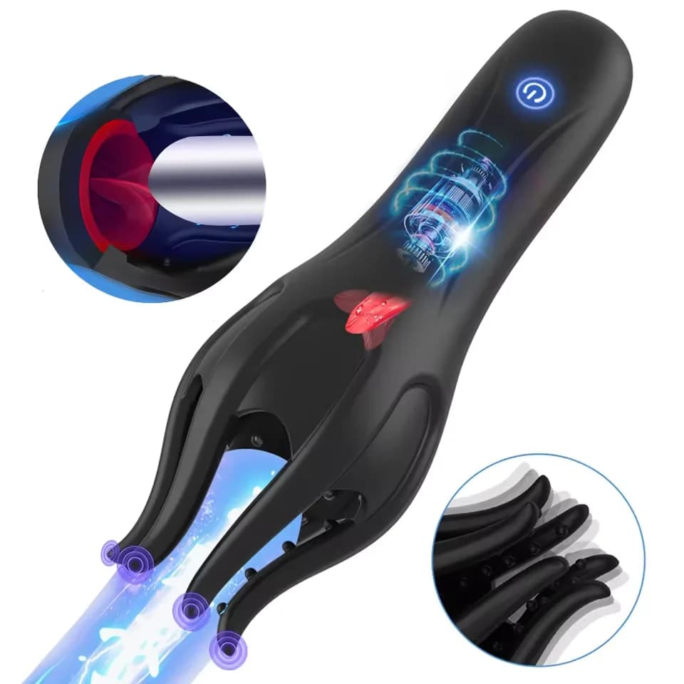 Glande Trainer Male Penis Massage Language Lacquer Stimulating Oral vibrator Blowjob Ritardo Resistance Masturbator Sex toys for men 18+