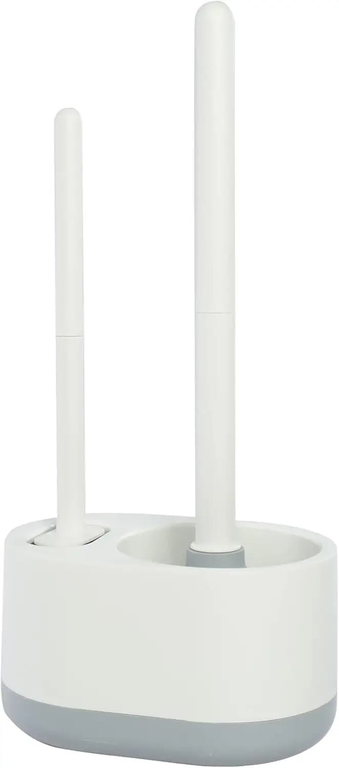 Set di Spazzola per WC e Sturalavandini in Silicone, Set 2 in 1 con Spazzola per WC e Supporto, Sturalavandini per Toilette