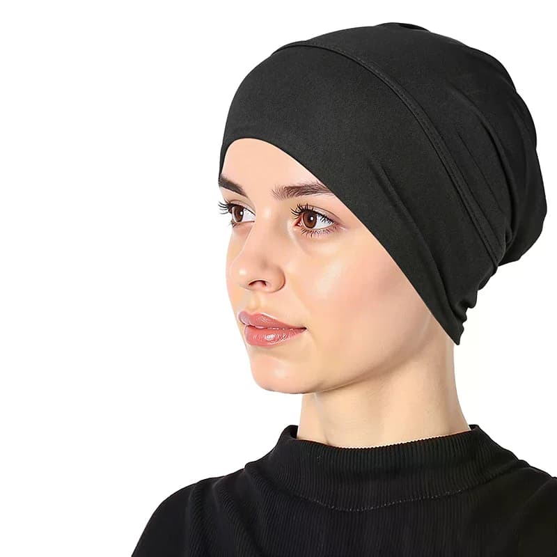 Turbante in solid ethnic style with elastic ribbon, scarf for woman and girl, fashionable cap, hair accessories.