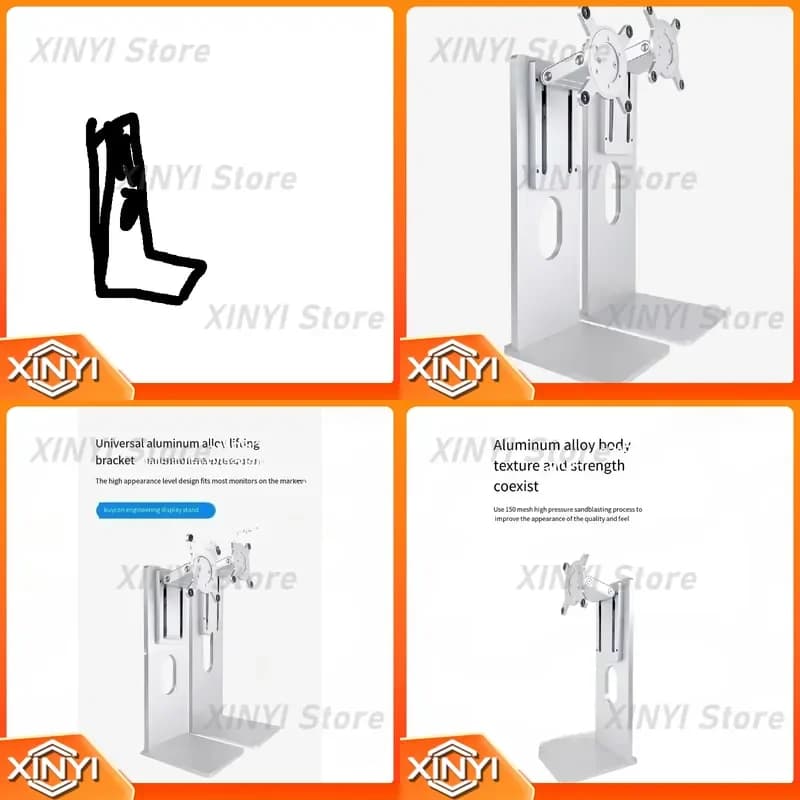 for 24-40 Inch Monitor Stand Max 10KG Load CNC Aluminum Alloy XDR Style LCD Lift and Rotary Bracket VESA 100x100