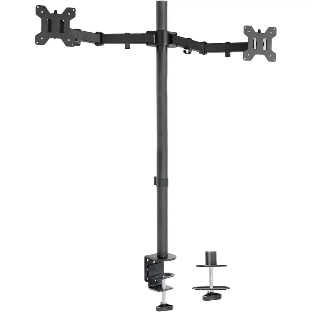 Extra Tall 39 Dual Monitor Stand, Fully Adjustable for 27 Screens, Black