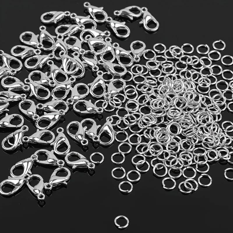 1/2/300pcs Lobster Clasps Open Jump Rings Combo DIY Beading Necklace Bracelet Pendant Connector Jewelry Making Craft Supplies
