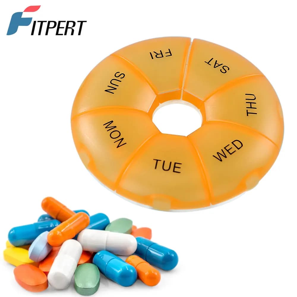 Weekly organizer for 1 piece pills, daily vitamin case, large capacity compartments, containers for fish oil medicine supplements