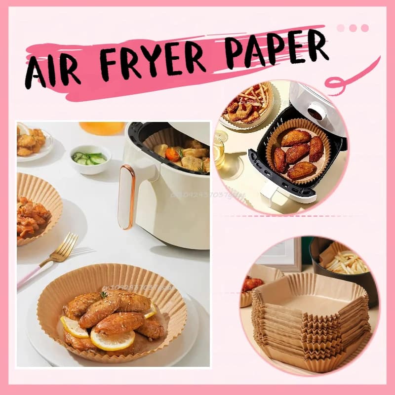 Baking paper for air fryer, cupcake mold, special paper for cooking in air fryer, oil paper and tampon for domestic use