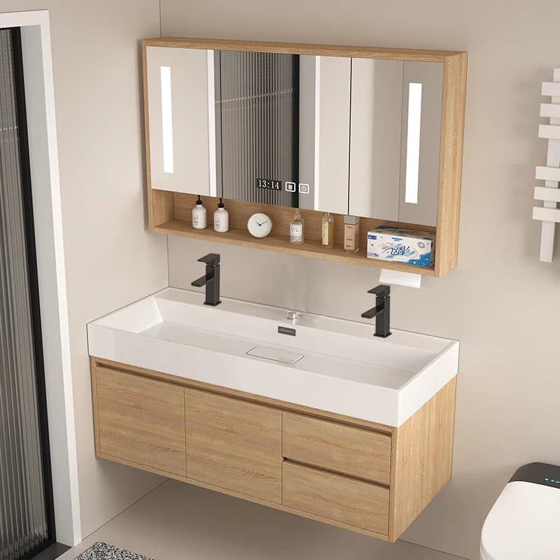 Organizzatore Moderno per Armadietto con Cassetti, Mensole per Bagno, Specchio, Accessori per Mobile da Bagno, Gabinete, Arredamento di Tendenza