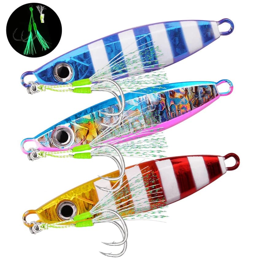 1 pz 40g 60g 80g 100g Metallo Jig Cucchiaio Richiamo Esca Artificiale Shore Affondamento Lento Jigging Duro Bass Attrezzatura Da Pesca
