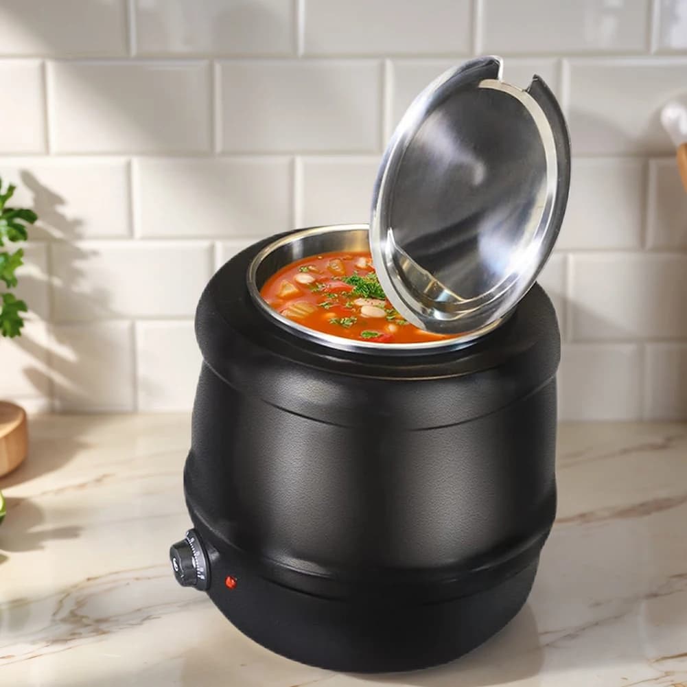 10 liters electric heater with lid stew kettle with stainless steel hinged heating for restaurants and home catering for parties
