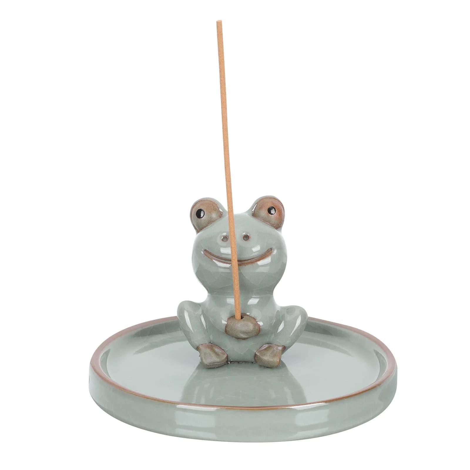 Porta Incenso in Ceramica a Forma di Rana per Bastoncini, Superficie Liscia e Delicata, Delicato sulla Pelle, Decorazione da Scrivania, Tea Pet