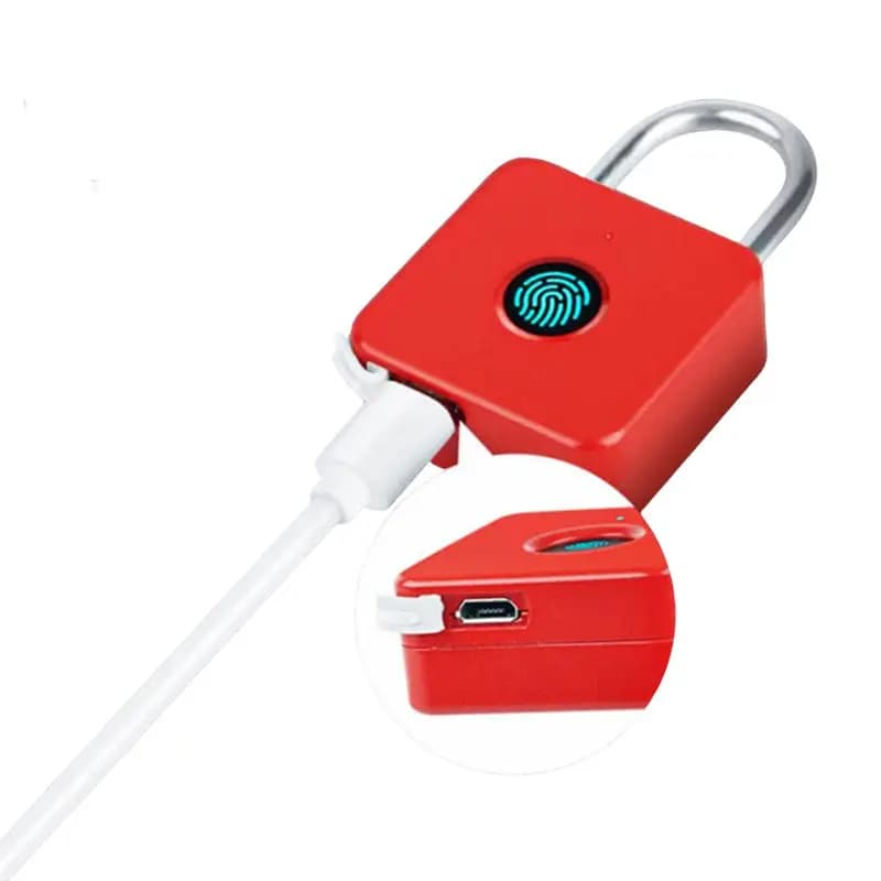 Lucchetto per impronte digitali intelligente Lucchetto di sicurezza ricaricabile per porta senza chiave con impronta digitale impermeabile Tipo C per casa