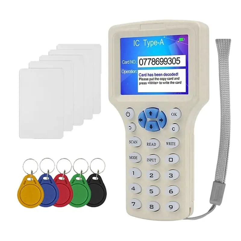 [NUOVO A09R!】 Lettore di smart card RFID NFC + 5XUID Portachiavi/Duplicatore di carte RFID 125K 13,56Mhz IC/ID Key Writer Replicator RFID Progr