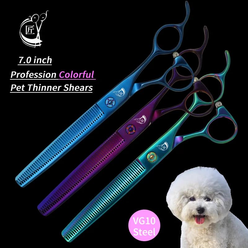 Forbici per animali domestici gru colofair forbici professionali per toelettatura per cani da compagnia da 7.0 pollici JPVG10 cesoia a lama dentata diluente circa il 25%