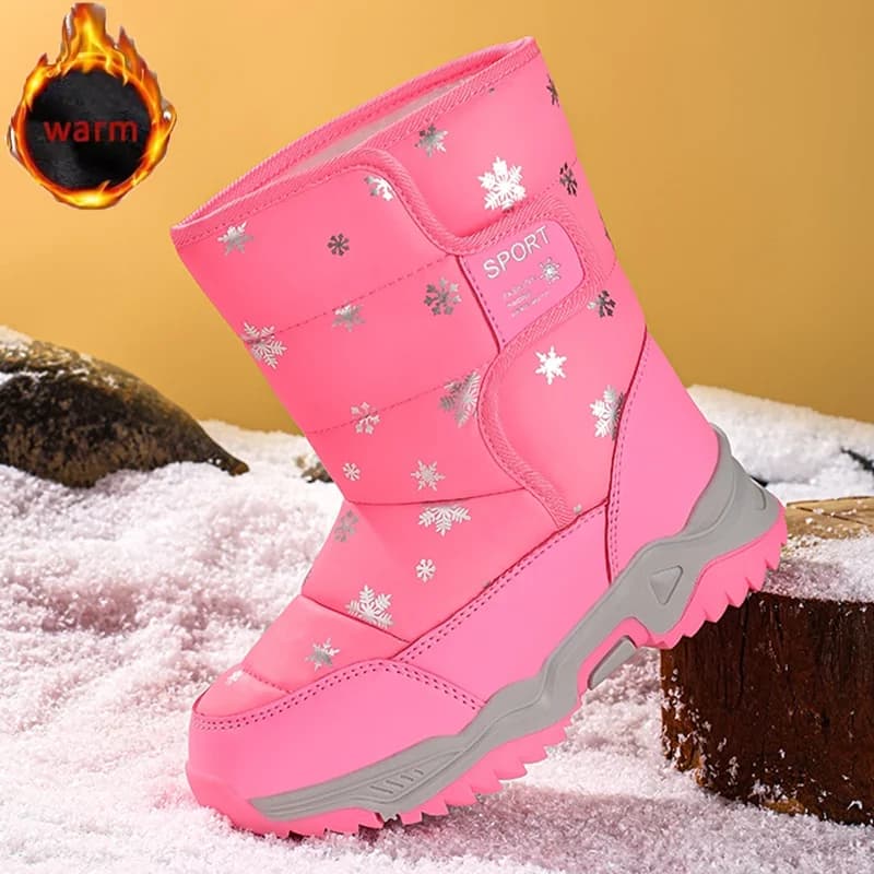 Vendita calda Stivali da neve per ragazze e ragazzi Stivali invernali addensati per bambini per ragazzi Scarpe di cotone calde alla moda Scarpe da principessa calde per bambini