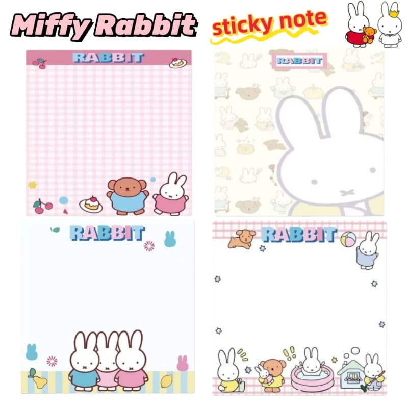 Nuovi Post-it a Tema Coniglio Miffy, Ispirati a Film e Serie TV, Adesivi per Appunti Carini e Divertenti per Casa e Studio