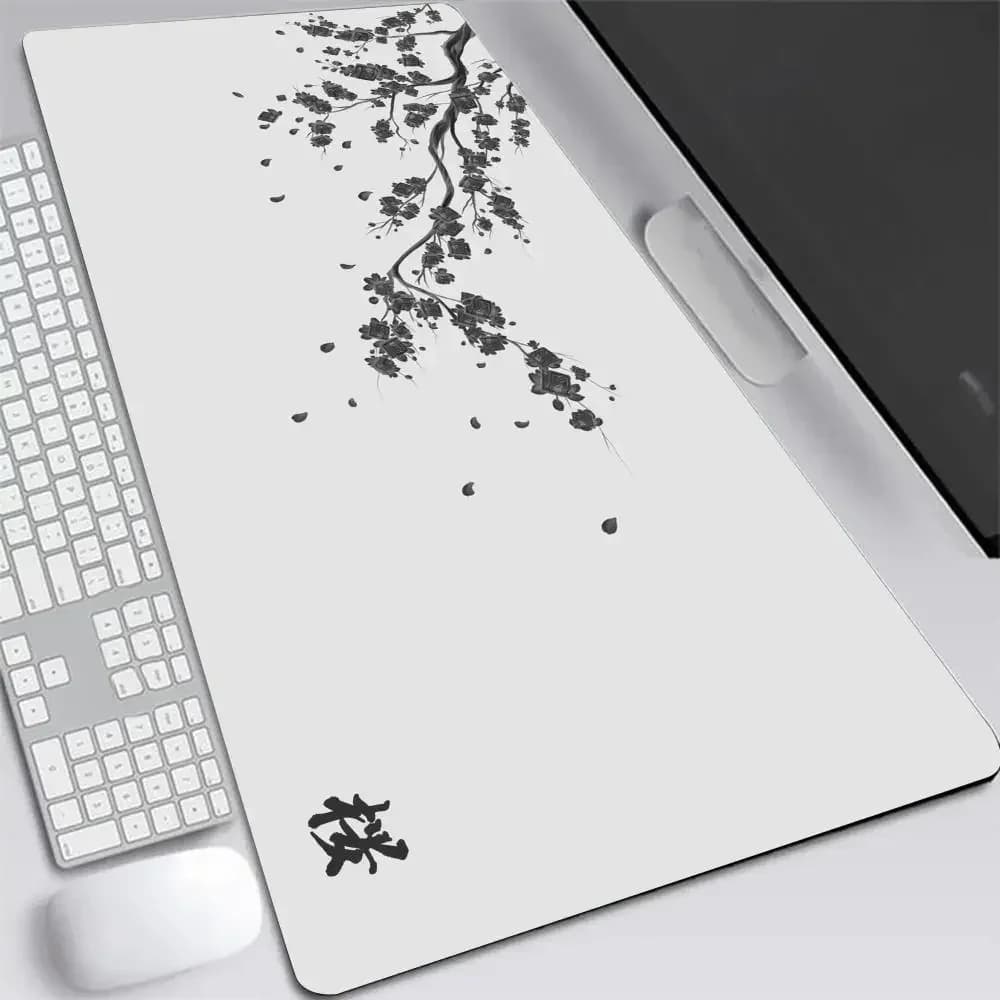 Giappone Cherry Blossom Mouse Pad XXL Grigio Laptop Gaming Deskmat Sakura Mousepad Anime Ufficio Tappeto Gamer Tastiera Computer Scrivanie