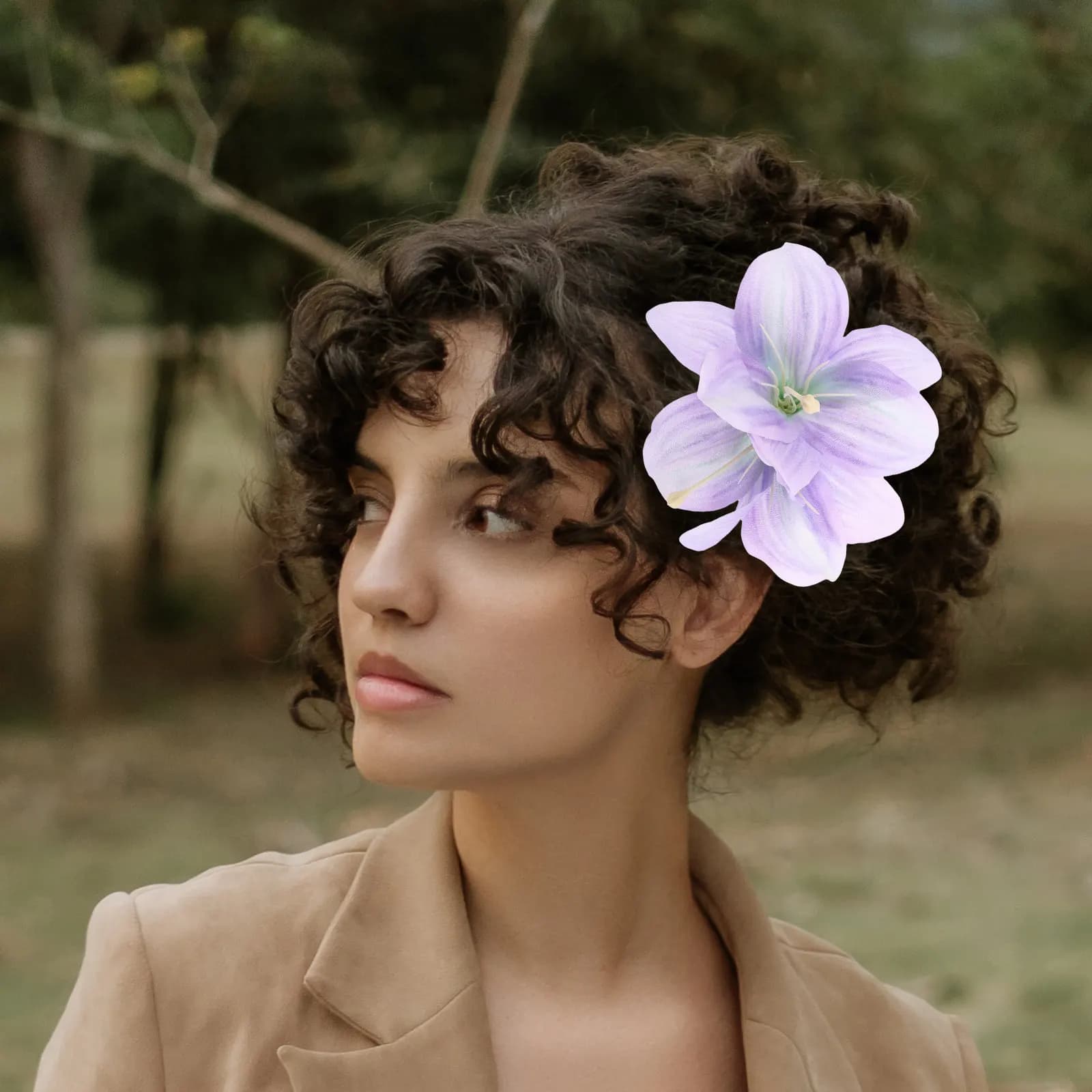 Fermaglio per Capelli a Forma di Fiore di Giglio, Stile Hawaiano, Accessorio da Spiaggia, Barretta Floreale Elegante per Donne