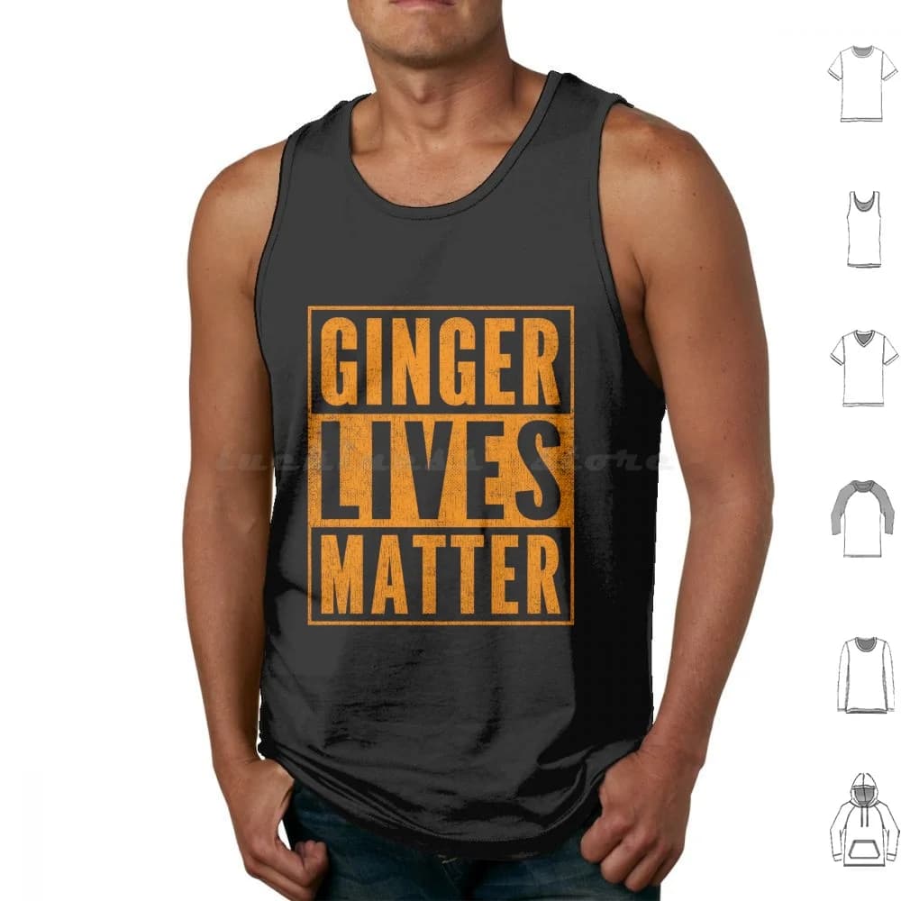 Funny Ginger Lives Matter Old School Graphic Redhead Tank Tops Vest Sleeveless Funny Ginger Lives Matter School