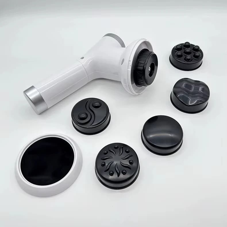Nuova mini pistola per massaggio profondo professionale 8 teste di massaggio Massaggiatore portatile ricaricabile per fascia elettrica portatile