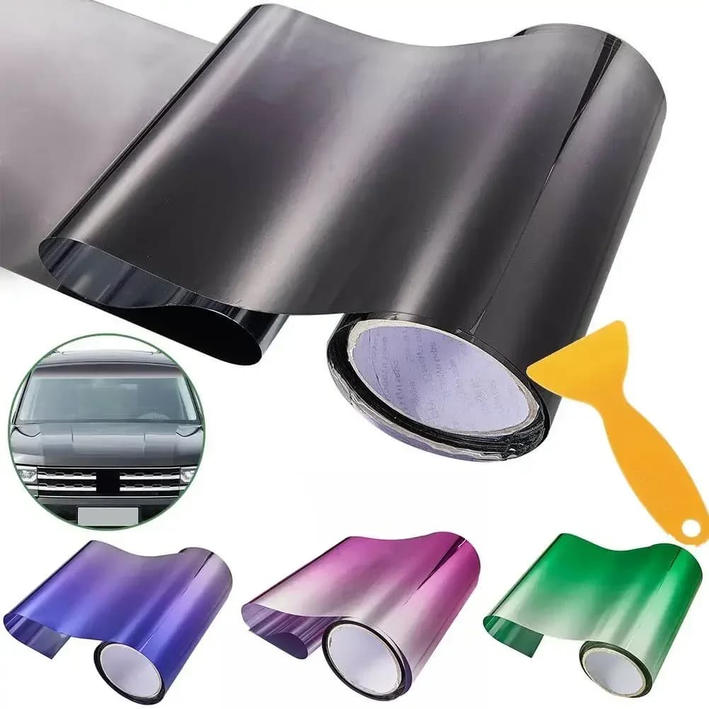 Pellicola Parasole Universale per Parabrezza Auto 20X150cm, Adesivo per Vetri con Raschietto, Protezione Anti-UV, Accessori Auto