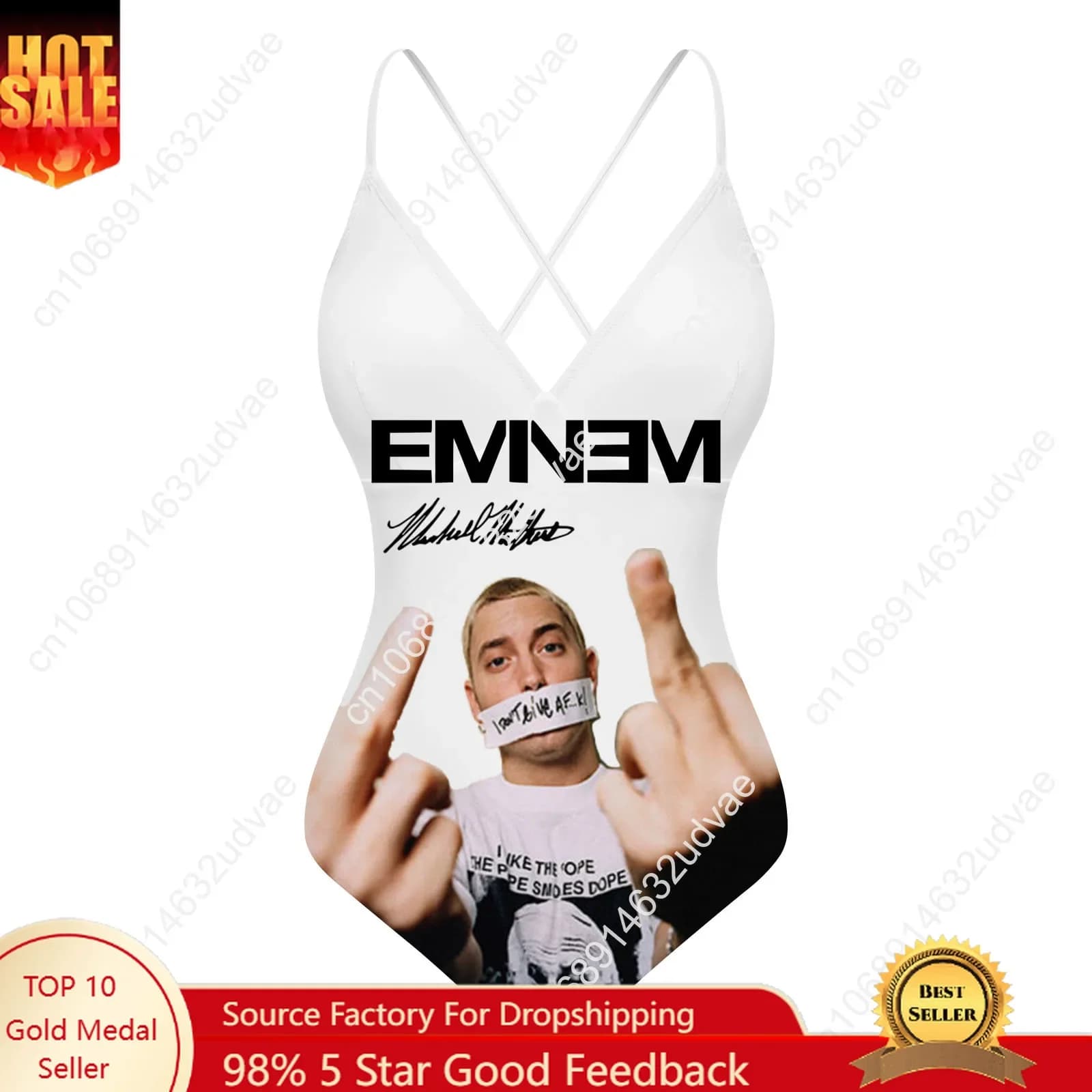 Eminem Swimwear with V and Neck Discovery, Custom Bikini for Party in Pool, Customized Beach Clothing
