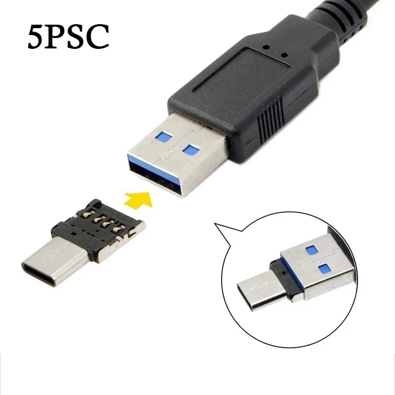 1-5pcs Type C To USB 2.0 OTG Adapter Micro USB Type-c Male To USB Female Converter For Macbook Samsung S20 USB C OTG Connector