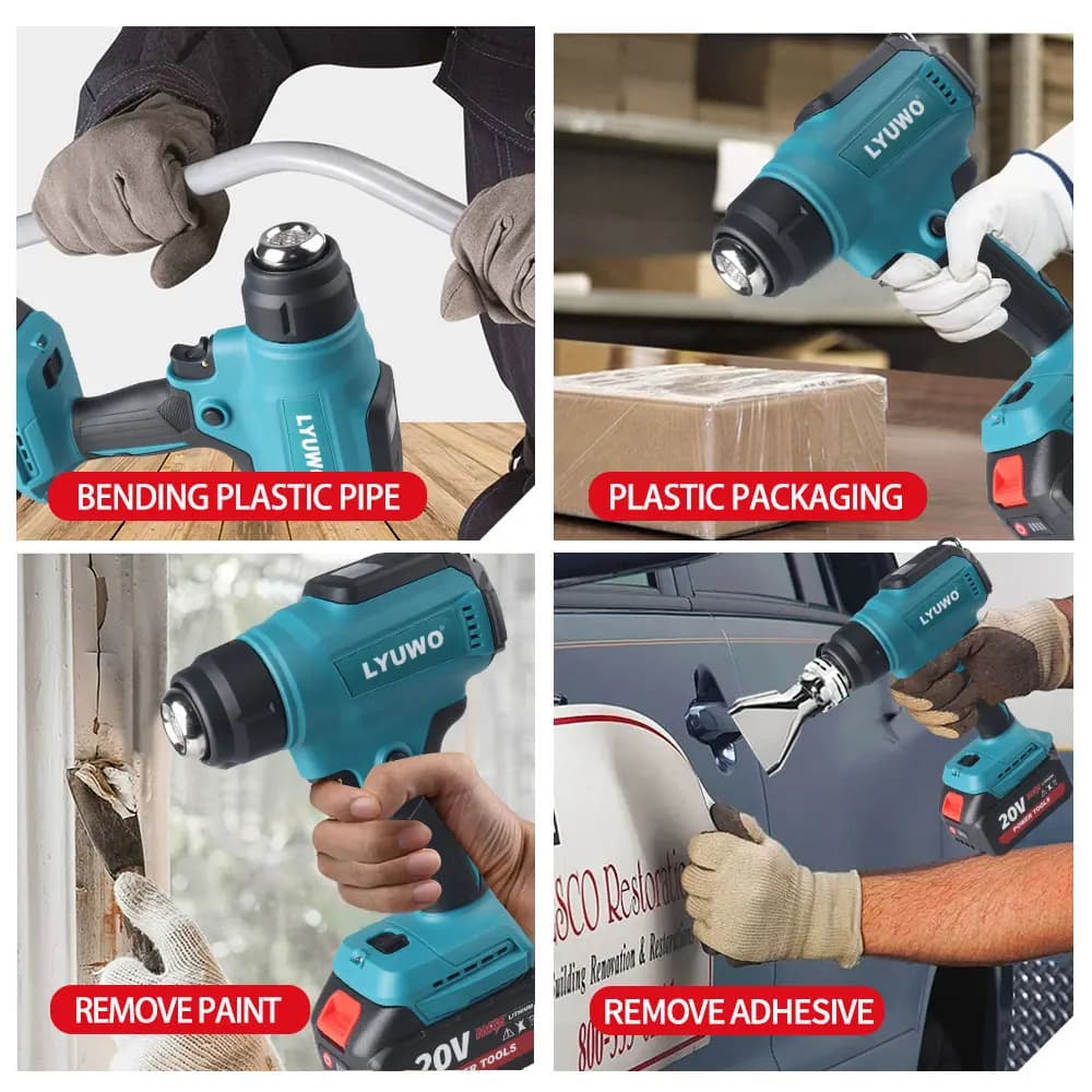 Pistola termica portatile da 21 V con temperatura regolabile e funzione wireless ricaricabile, utensili elettrici per batteria Makita da 18 V