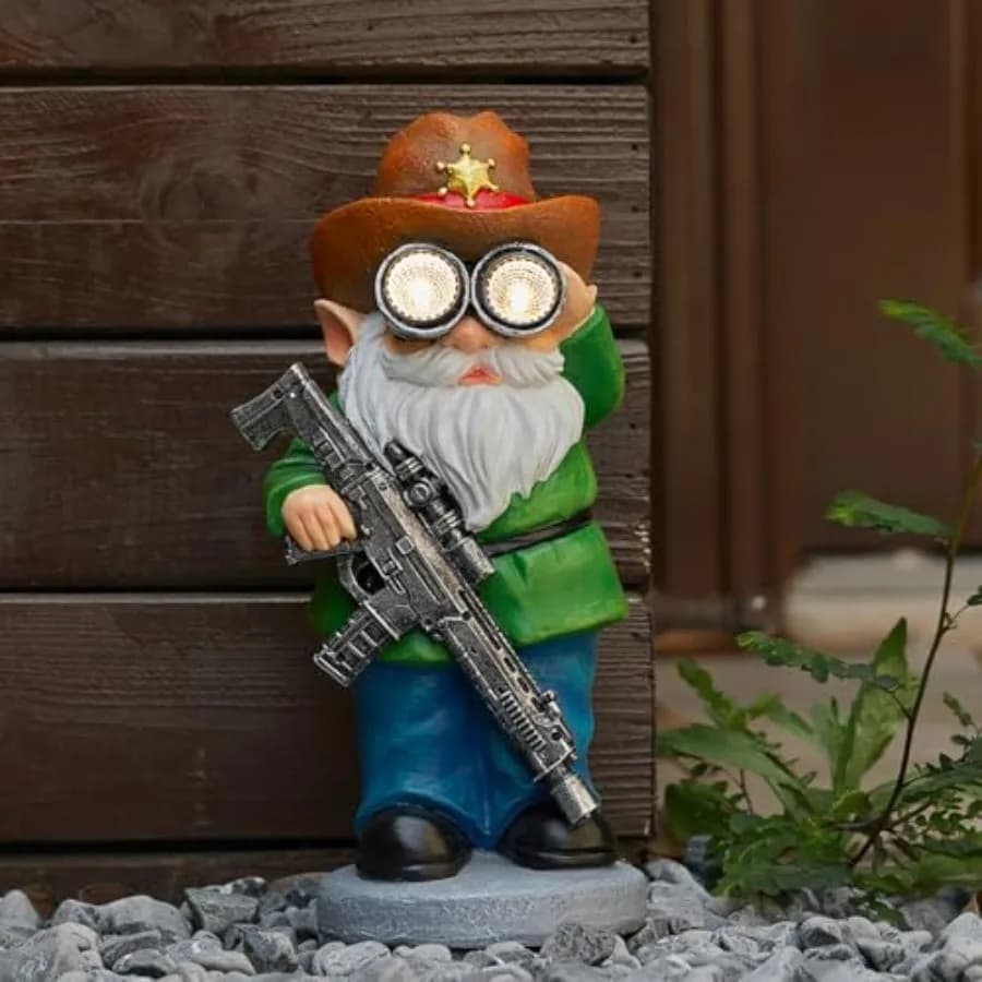 Funny Garden Gnomes Statue Outdoor Decor, Solar Telescope Gnome Decorations for Yard, Lawn, Patio, Porch, Christmas Birthday Ho