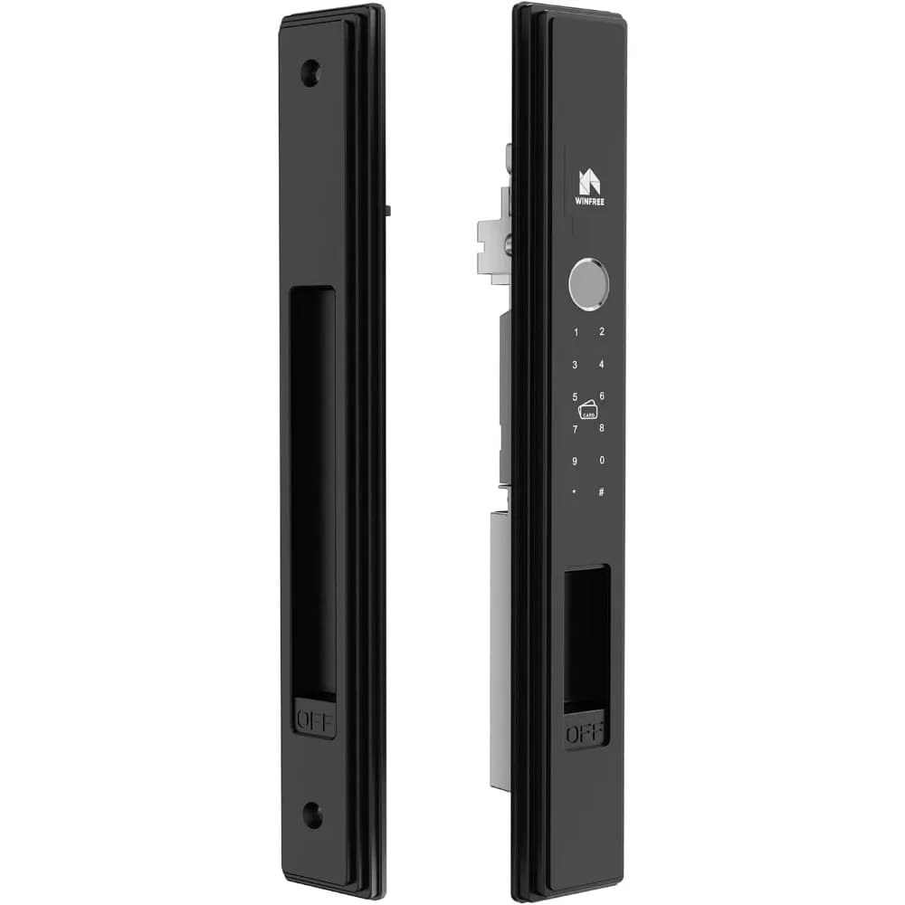 Smart Lock per porte e finestre scorrevoli | Ingresso 5 in 1: impronta digitale, password, scheda, chiave, app | Batteria ricaricabile | Temperatura estrema