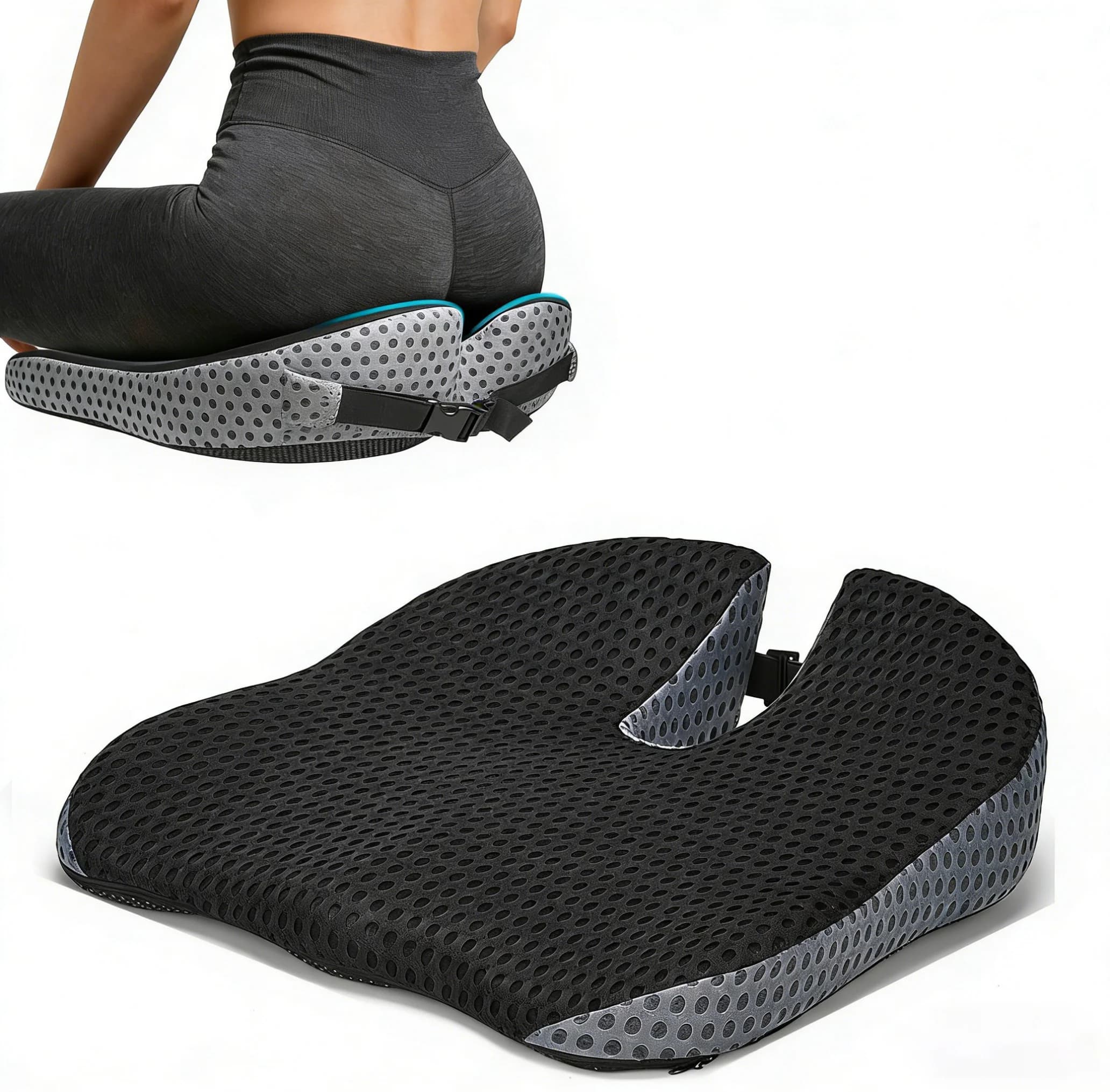 Cuscino per Sedia da Ufficio, Cuscino a Cuneo per Sedile Auto, Cuscino in Memory Foam per Camion per Alleviare il Dolore Sciatico e del Coccige, per Lunghi Viaggi