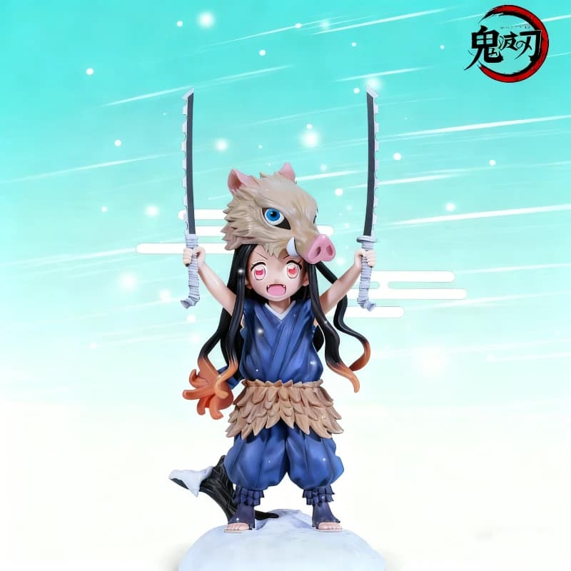 Demon Slayer 20 cm Kamado Nezuko Cos Hashibira Inosuke Anime Figure In Piedi PVC Statua Modello Giocattolo Desktop Decor Regalo Da Collezione