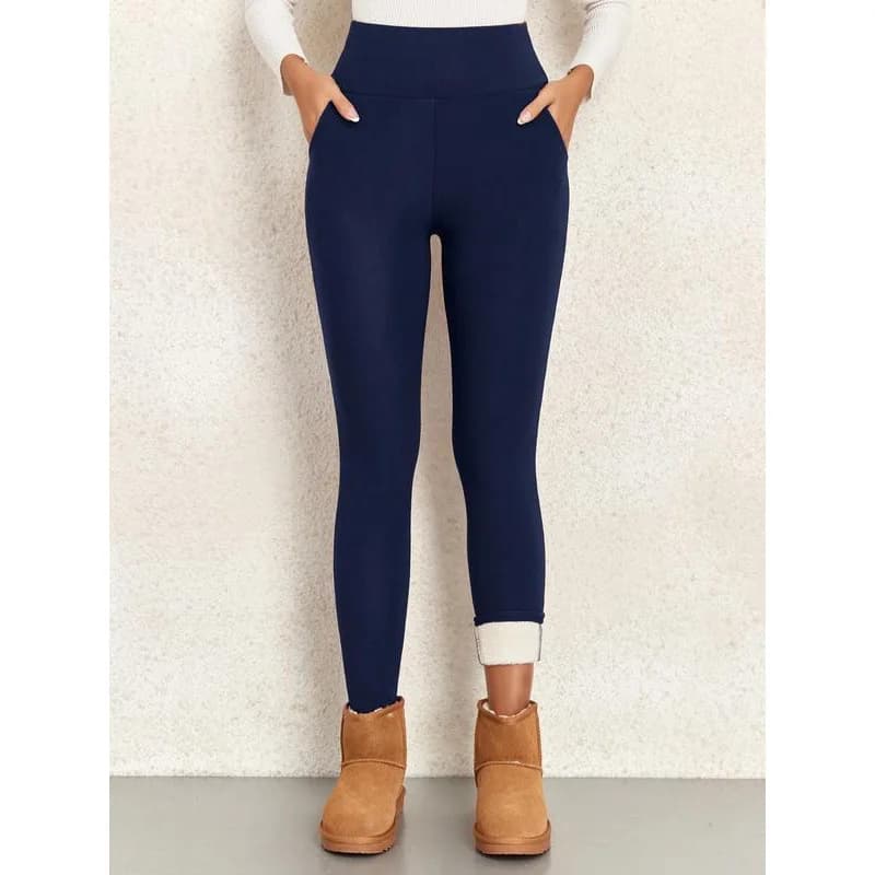 Leggings in pile d'agnello da donna, neutri, comodi, in morbido materiale, pantaloni a vita bassa, pantaloni da donna alla moda per la stagione primaverile