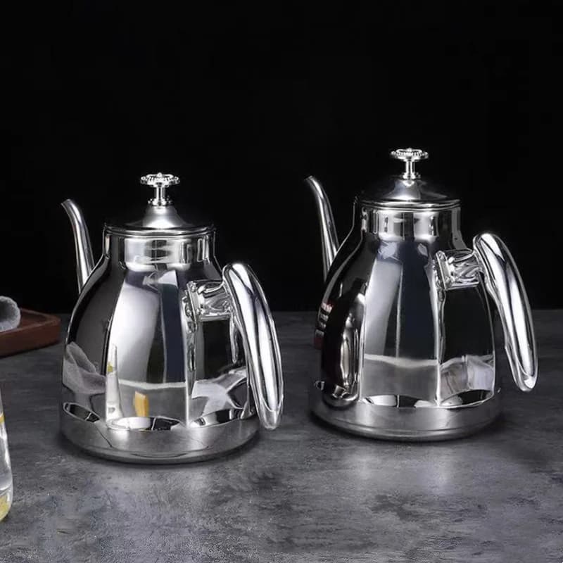 1.5L Stainless Steel Kettle with Filter, Compatible with Electric and Gas Cooking Plans, for Hot Water in Kitchen