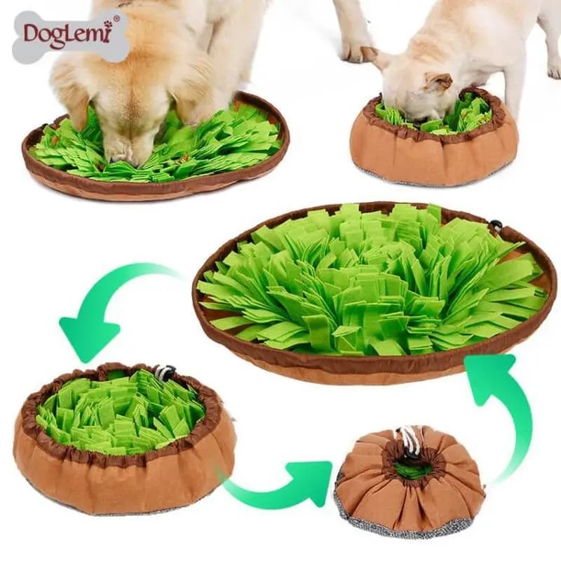 Dual-purpose pet sniffing bowl, sniffing mat, educational food-hiding training dog toy, dog sniffing mat, pet supplies