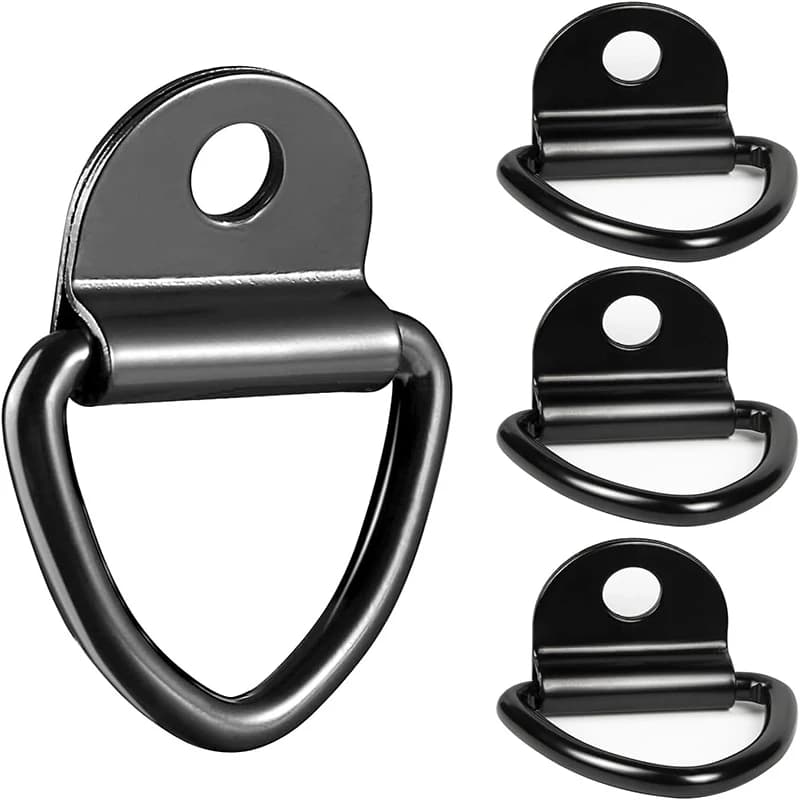 Cargo Tie-Down Anchors V-Ring Bolt On Trailer Trucks Pickups Flush Mount D Shape Pull Hook Tie Down For Trailers RV Boats
