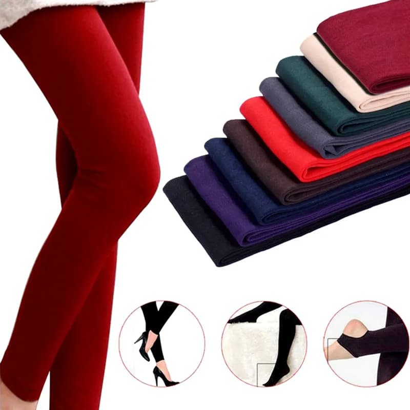 Leggings Termici Invernali da Donna in Velluto Felpato a Vita Alta, Caldi e Spessi, con Fodera in Pile, Calze Intere in Lana, Scaldacollo