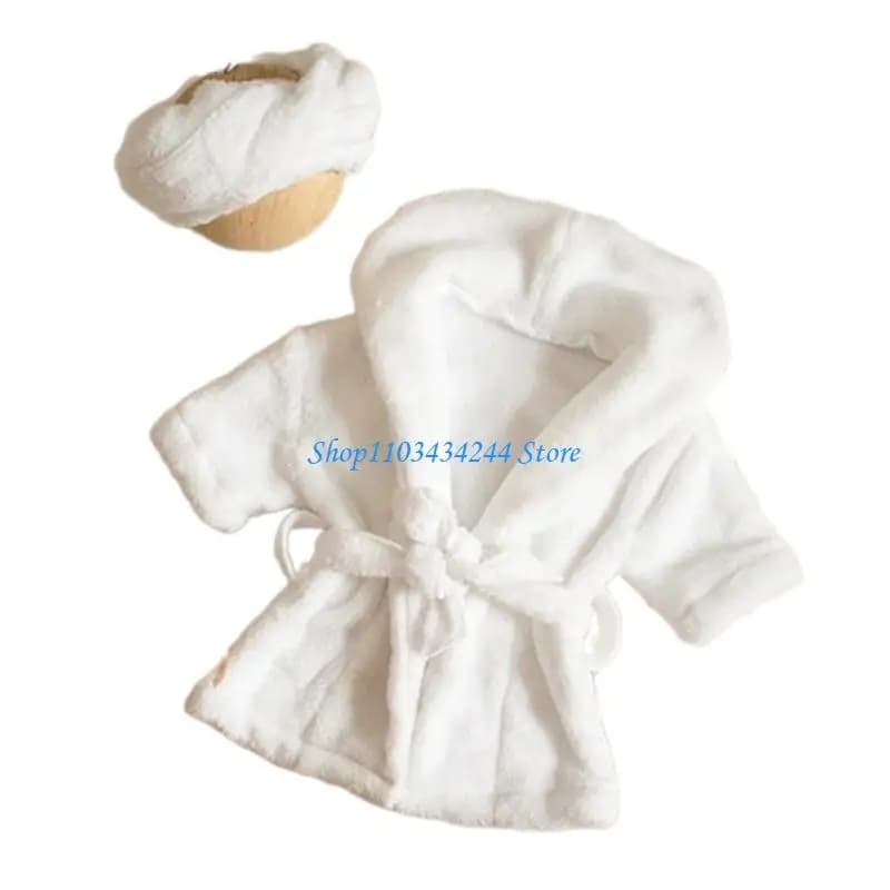 Costume da neonato per fotografia Accappatoio per neonato regolabile traspirante Asciugamano per testa Abbigliamento Abiti