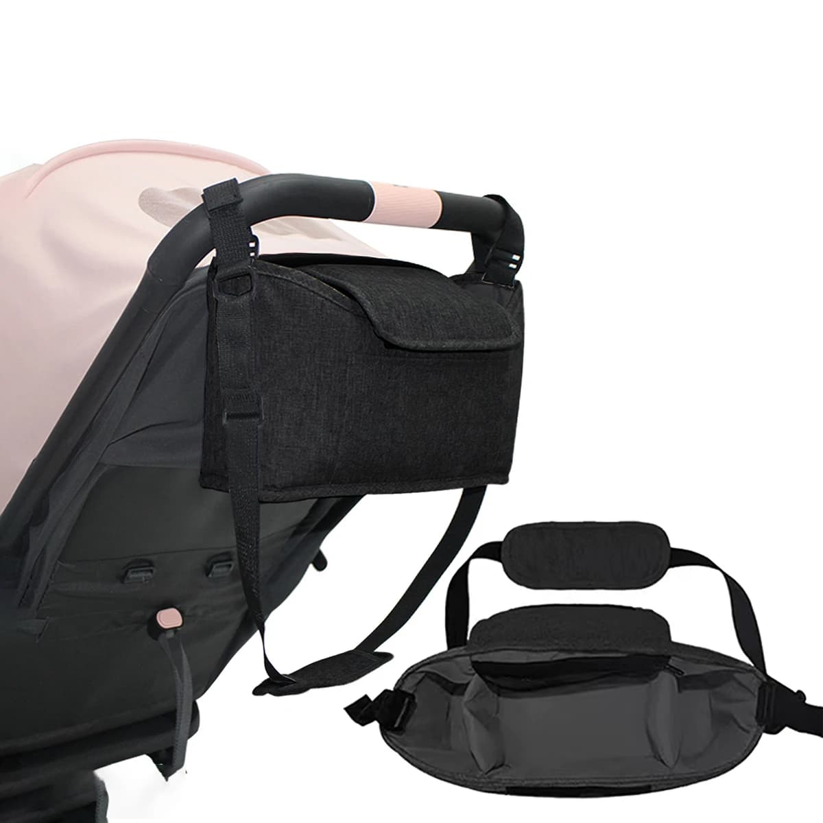 Borsa portaoggetti e portaoggetti per passeggino, borsa appesa multifunzionale per passeggino di grande capacità, mamma a spalla singola alla moda b
