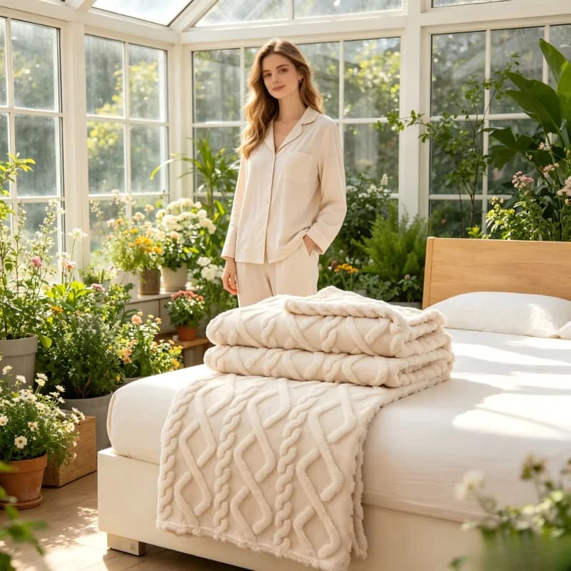Coperta in pile corallo a strato singolo Off White, leggera e multiuso, ideale per divano, camera da letto, ufficio, regalo per le vacanze