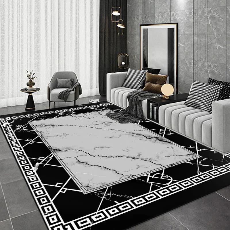 China style black carpet for living room home abstract decoration of bedroom large luxury carpet sofa table non-slip mat