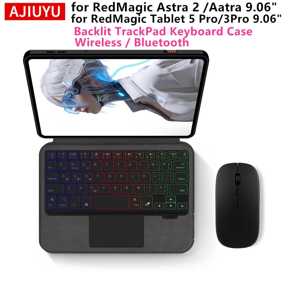AJIUYU Keyboard Cover For ZTE Nubia RedMagic Astra 2 Gaming Tablet 5 3 Pro 9.06 Inch Tablet Protective Case TrackPad Backlight