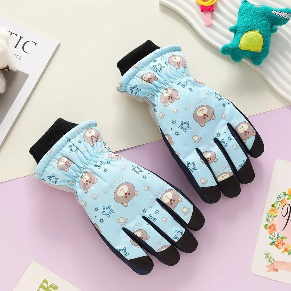 Nuovi guanti da sci con orso carino Guanti da ciclismo antivento in peluche Schermo tattile Guanti antivento antivento resistenti al freddo Autunno e inverno