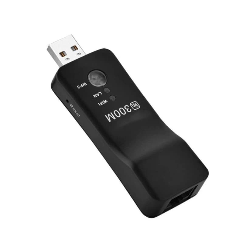 Portable 300Mbps USB WiFi Range Extender, Wireless Signal Booster Repeater, USB-Powered Network Adapter for Smart TV Laptop PC H
