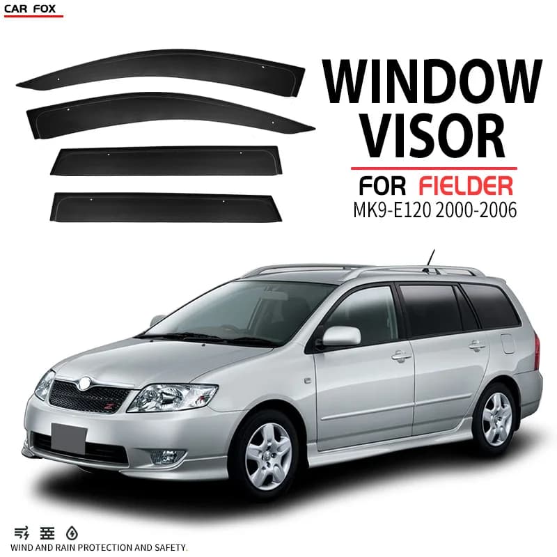 Per Toyota Corolla Fielder E120 E140 E160: Deflettori Parasole per Finestrini Auto, Protezioni Antipioggia e Antivento per Finestrini Laterali, Accessori