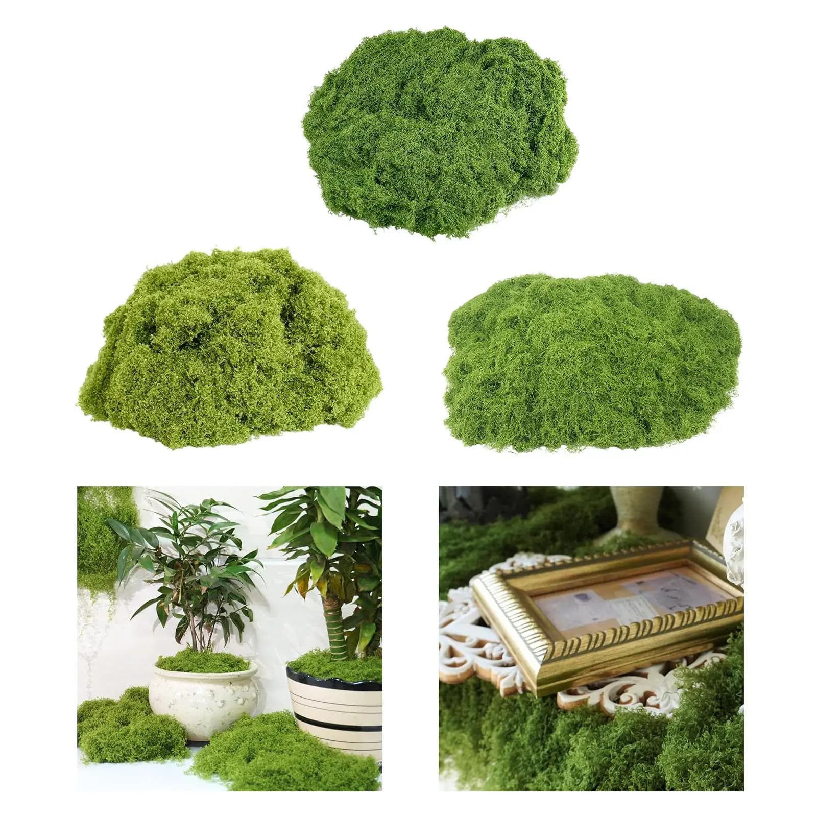 Artificial Moss Nylon Decorative Faux Lichen Plant Filler for Fairy Garden Party Wedding Patio