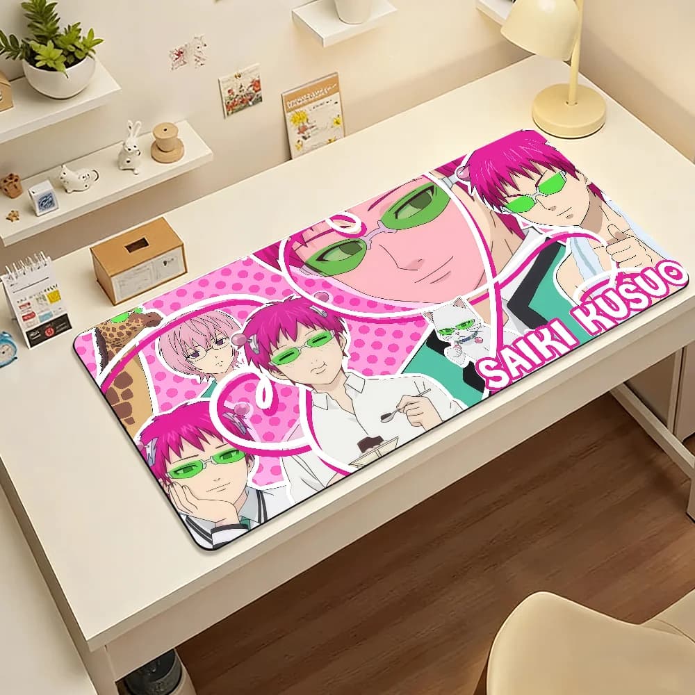 Tappetino per mouse Kusuo Saiki D-Disastrous Life of Saiki K per giochi e tastiere da ufficio, antiscivolo, grande, impermeabile