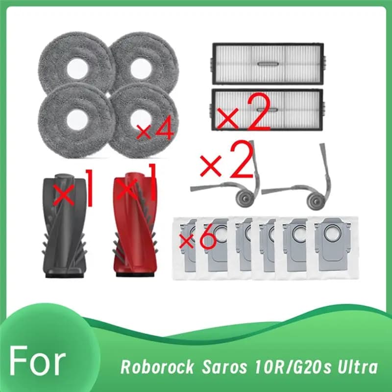 A24F-16 Pezzi di ricambio per aspirapolvere Roborock Saros 10R/G20s Ultra, kit di ricambio per parti di pulizia