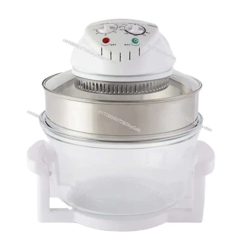 17L Large Capacity Glass Visual Air Fryer 110V 220V Light Wave Oven Multifunctional Household Electric Cooker